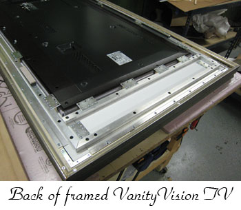 back of framed vanity tv