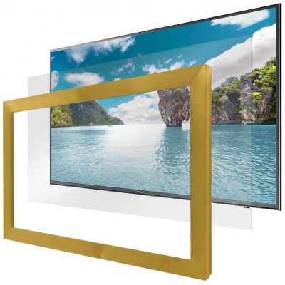 Framed Frameless Dielectric Mirror Tv, One Way Mirror Glass Over Tv