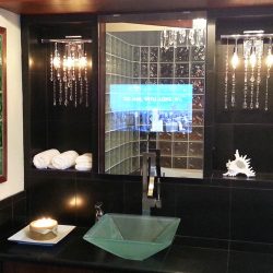 Vanity TV Mirror In Luxury Bathroom