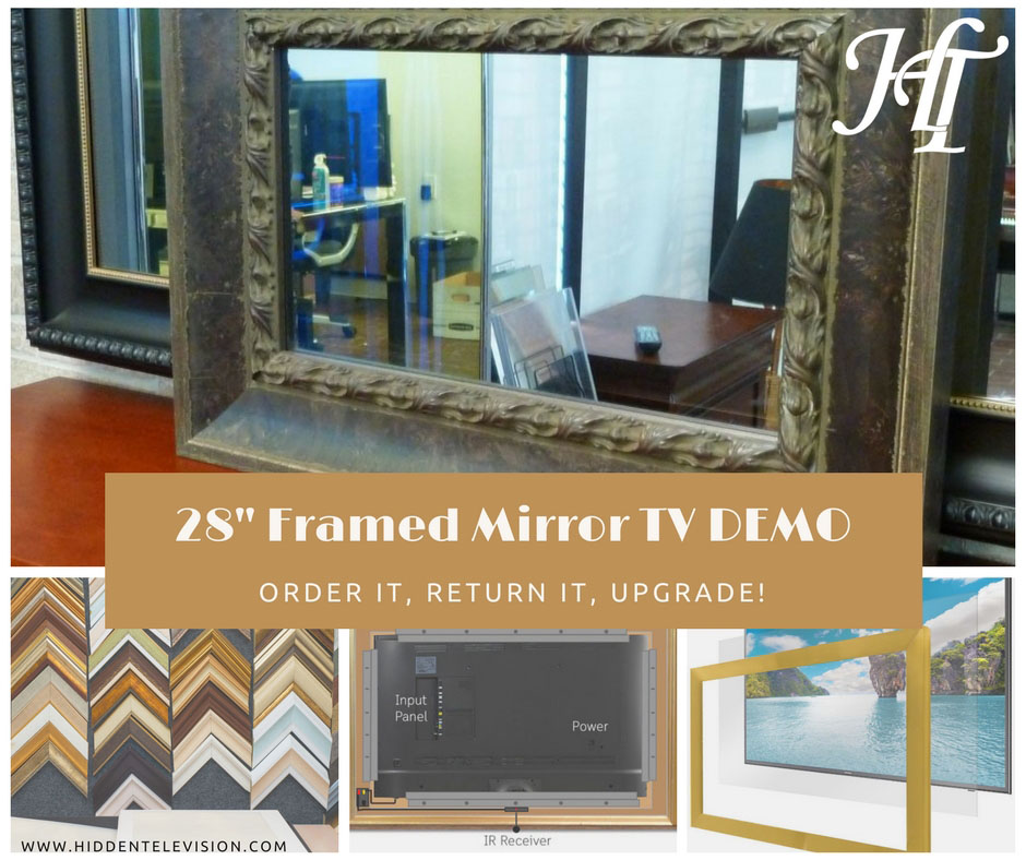 28″ Framed Mirror TV Demo – Brown Rosewood – BW222-029