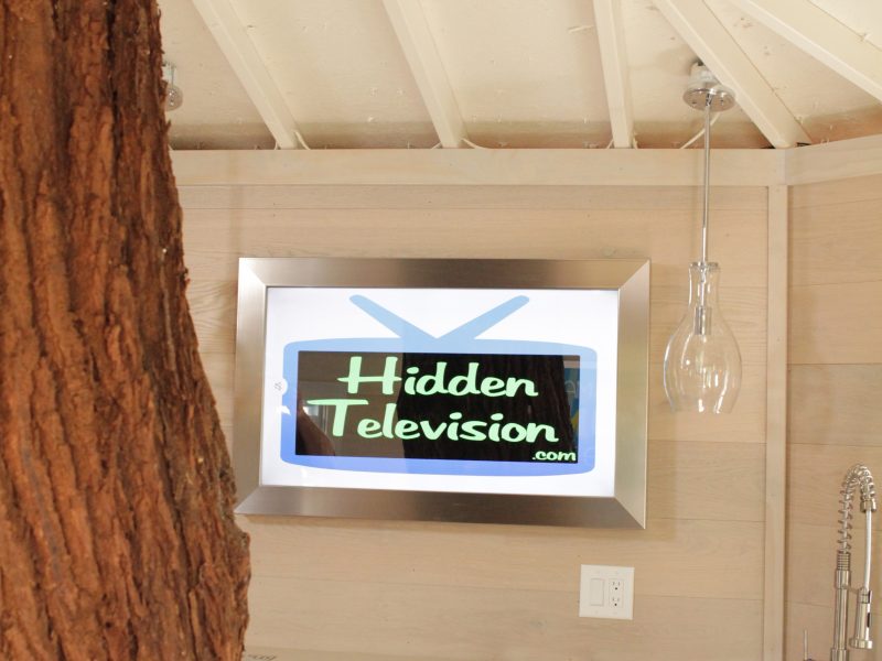 Hidden Television with Dielectric Mirror This Framed Mirror TV was part of a Treehouse Masters special.
