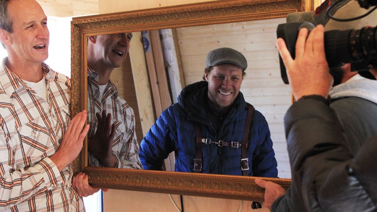Hidden Television Ambrosia Gold Samsung LED Mirror TV on Tiny House Nation DIY Network. Hidden Television on Tiny House Nation Gallatin TN